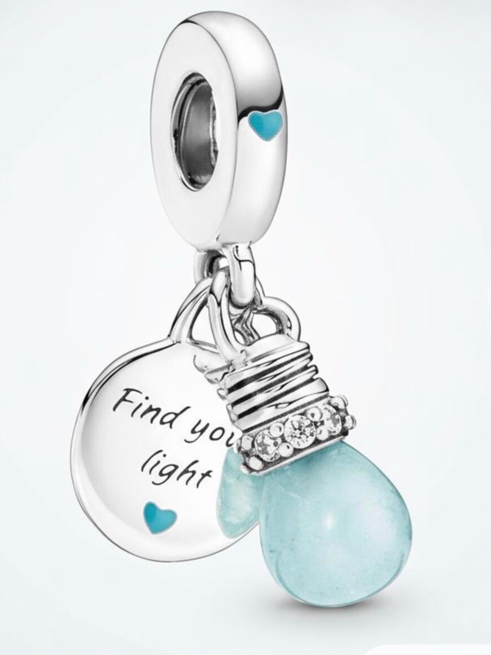 Lightbulb 💡 Charm glow in the dark  dangle for Pandora Bracelet